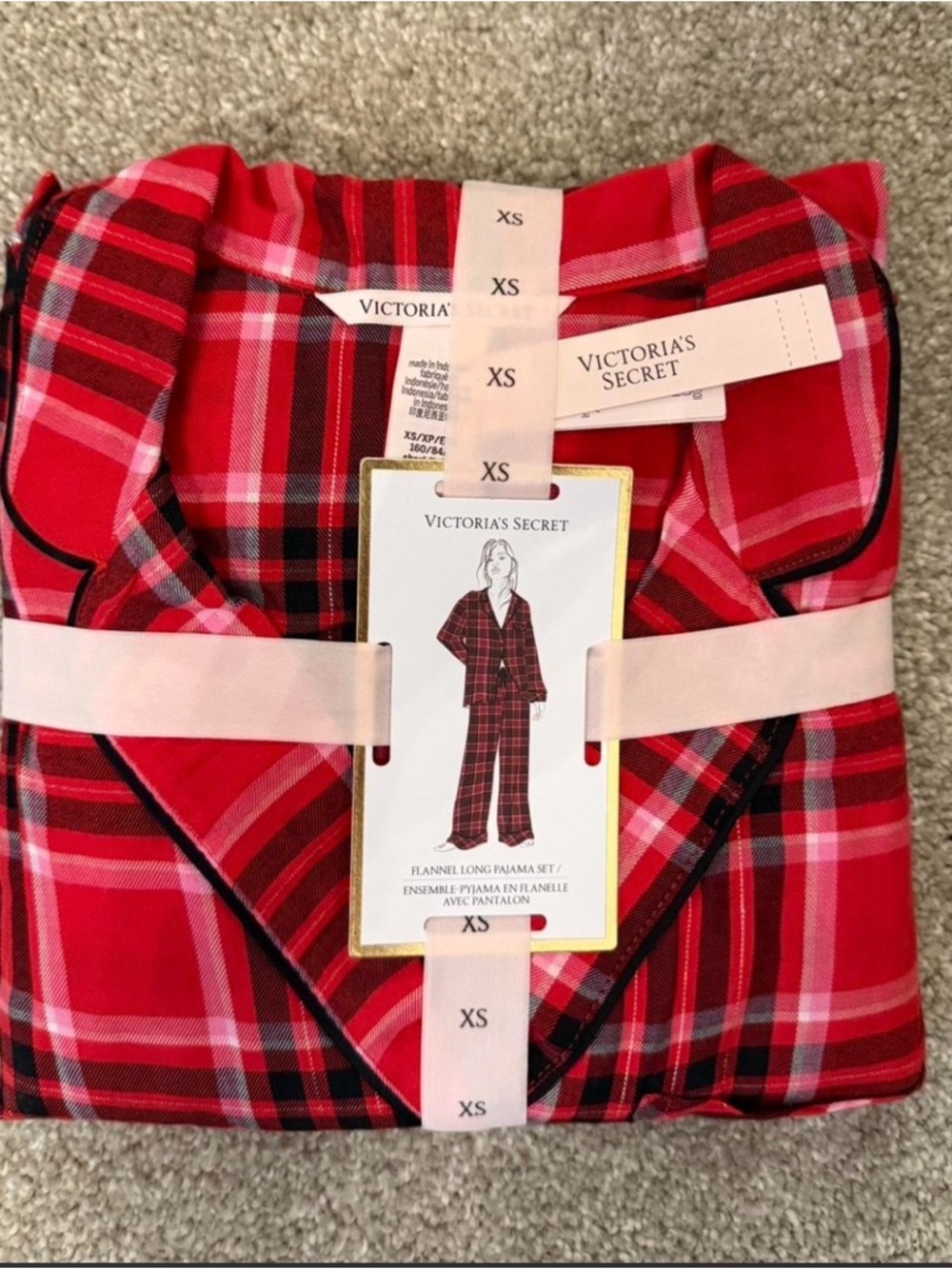 Victoria's Secret Red Plaid Flannel Pajama Set